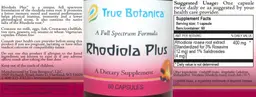 Label for Rhodiola Plus