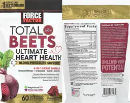 Label for Total Beets Ultimate Heart Health Pomegranate Berry Flavor