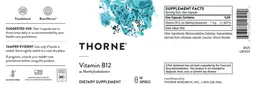 Label for Vitamin B12 as Methylcobalamin