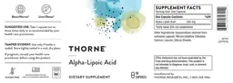 Label for Alpha-Lipoic Acid