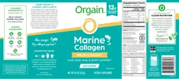 Label for Marine Collagen Unflavored