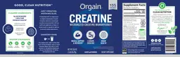 Label for Creatine Unflavored