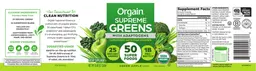 Label for Supreme Greens with Adaptogens Green Apple Flavored