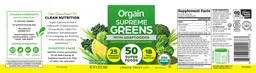 Label for Supreme Greens with Adaptogens Lemon Twist Flavored