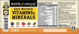Label for Daily Multiple Vitamins with Minerals