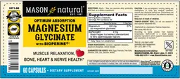 Label for Optimum Absorption Magnesium Glycinate with BioPerine