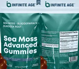 Label for Sea Moss Advanced Gummies Raspberry Watermelon