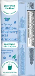 Label for MilkFlow Blueberry Acai Flavor
