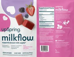 Label for MilkFlow Soft Chews Berry