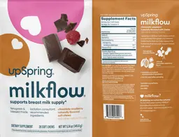 Label for MilkFlow Soft Chews Chocolate Raspberry