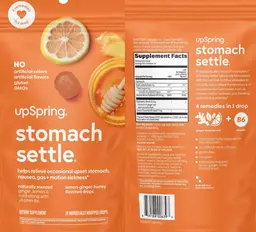 Label for Stomach Settle Drops Lemon-Ginger-Honey Flavored