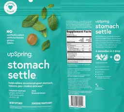 Label for Stomach Settle Drops Mint Flavored