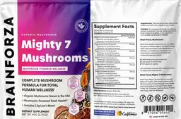 Label for Mighty 7 Mushrooms