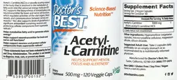 Label for Acetyl-L-Carnitine 500 mg