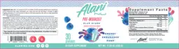 Label for Pre-Workout Blue Slush