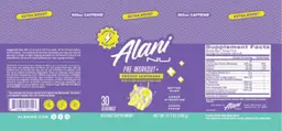 Label for Pre-Workout+ Frozen Lemonade