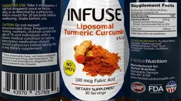 Label for Infuse Liposomal Turmeric Curcumin