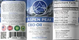 Label for CBD Oil 1000 mg