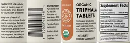 Label for Organic Triphala Tablets