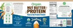 Label for Nut Butter Protein Vanilla Almond Butter
