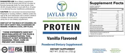 Label for Protein Vanilla Flavored