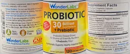Label for Probiotic 30 Billion Good Bacteria + Prebiotic