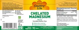 Label for Chelated Magnesium 250 mg