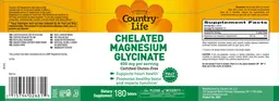 Label for Chelated Magnesium Glycinate 400 mg