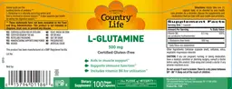 Label for L-Glutamine 500 mg