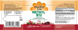 Label for Methyl B12 5,000 mcg Cherry Flavor