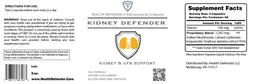 Label for Kidney Defender