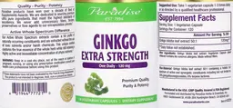 Label for Ginkgo Extra Strength 120 mg