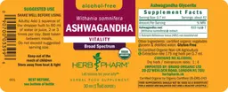 Label for Ashwagandha Alcohol-Free