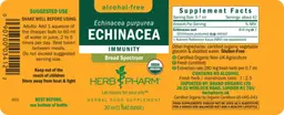 Label for Echinacea Alcohol-Free