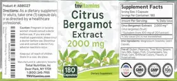 Label for Citrus Bergamot Extract 2000 mg