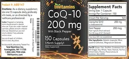 Label for CoQ-10 200 mg with Black Pepper