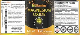 Label for Magnesium Oxide 420 mg