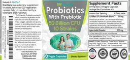 Label for Probiotics with Prebiotic 50 Billion CFU 10 Strains