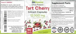 Label for Ultra Potent Tart Cherry Extract Capsules