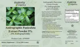 Label for Andrographis paniculata Extract Powder 5%
