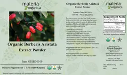 Label for Organic Berberis aristata Extract Powder