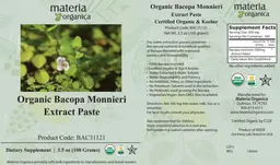Label for Organic Bacopa Monnieri Extract Paste