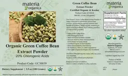 Label for Organic Green Coffee Bean Extract Powder