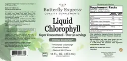 Label for Liquid Chlorophyll Natural Mint Flavor