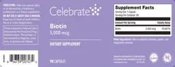 Label for Biotin 5,000 mcg