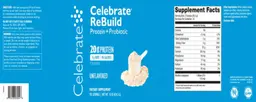 Label for Celebrate ReBuild Unflavored