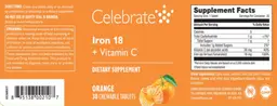 Label for Iron 18 + Vitamin C Orange