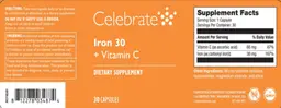 Label for Iron 30 + Vitamin C