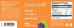 Label for Iron 30 + Vitamin C Grape