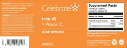 Label for Iron 45 + Vitamin C